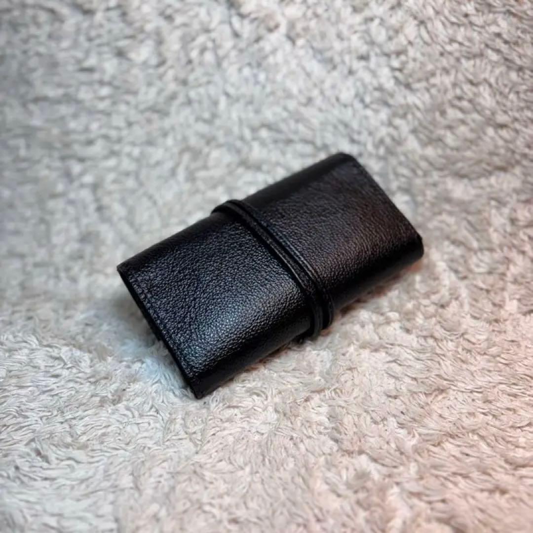 ◎ロールアップ三つ折りレザーシャグポーチ◎