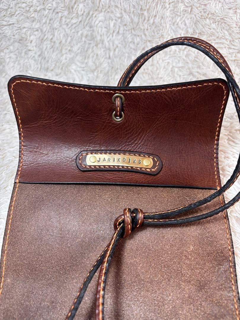 ◎ロールアップ三つ折りレザーシャグポーチ◎