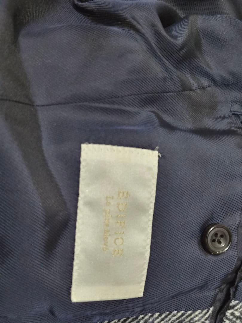 【美品】エディフィス ダブルブレスト チェスターコート シルク混 44サイズ