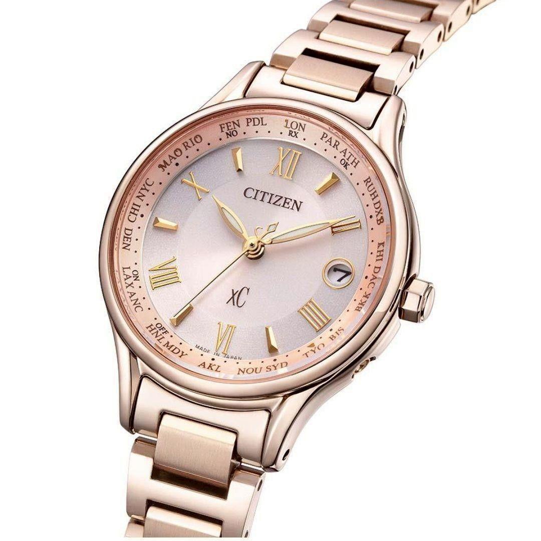 未使用級18㎝✨シチズン ｘC EC1164-53W サクラピンク 電波ソーラー