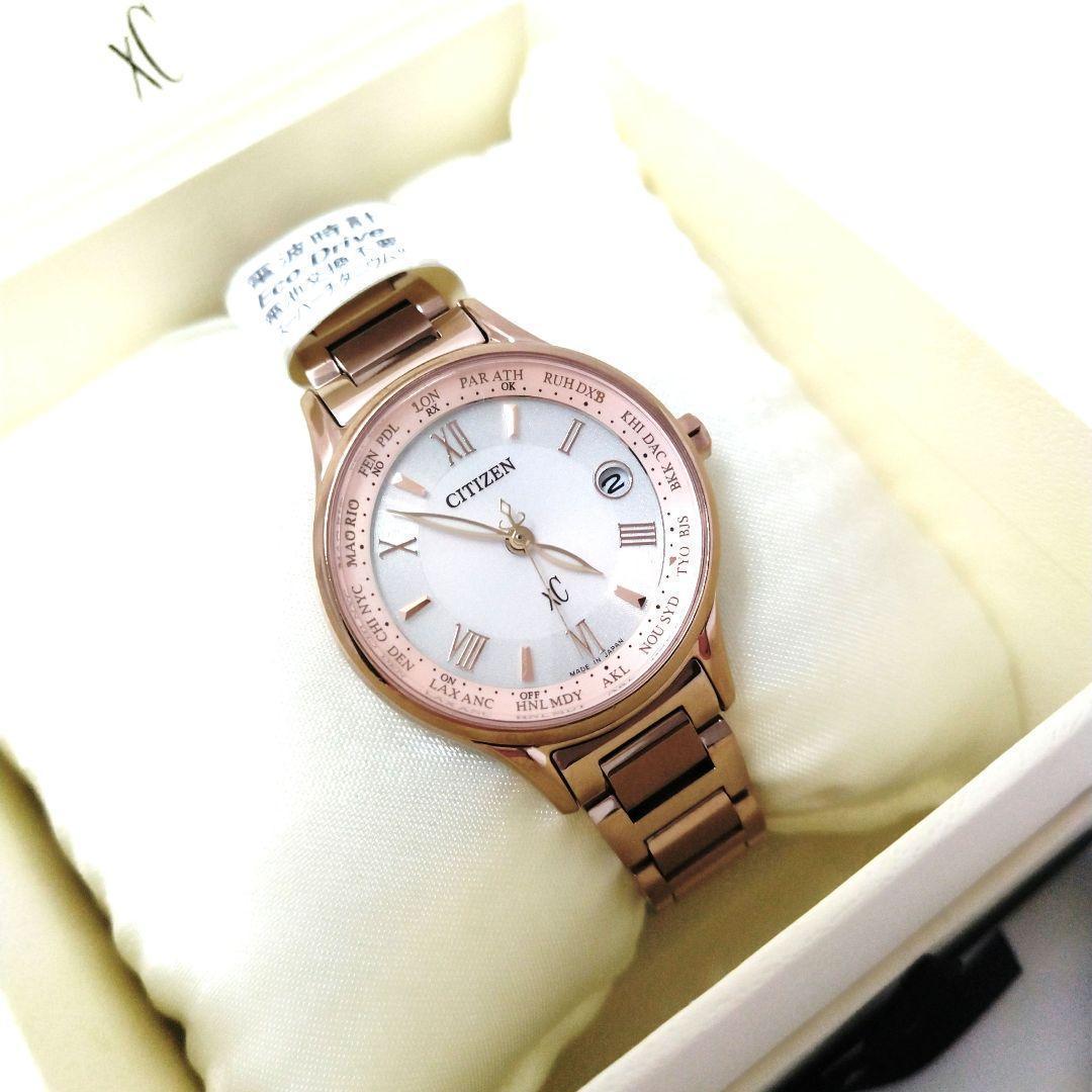 未使用級18㎝✨シチズン ｘC EC1164-53W サクラピンク 電波ソーラー