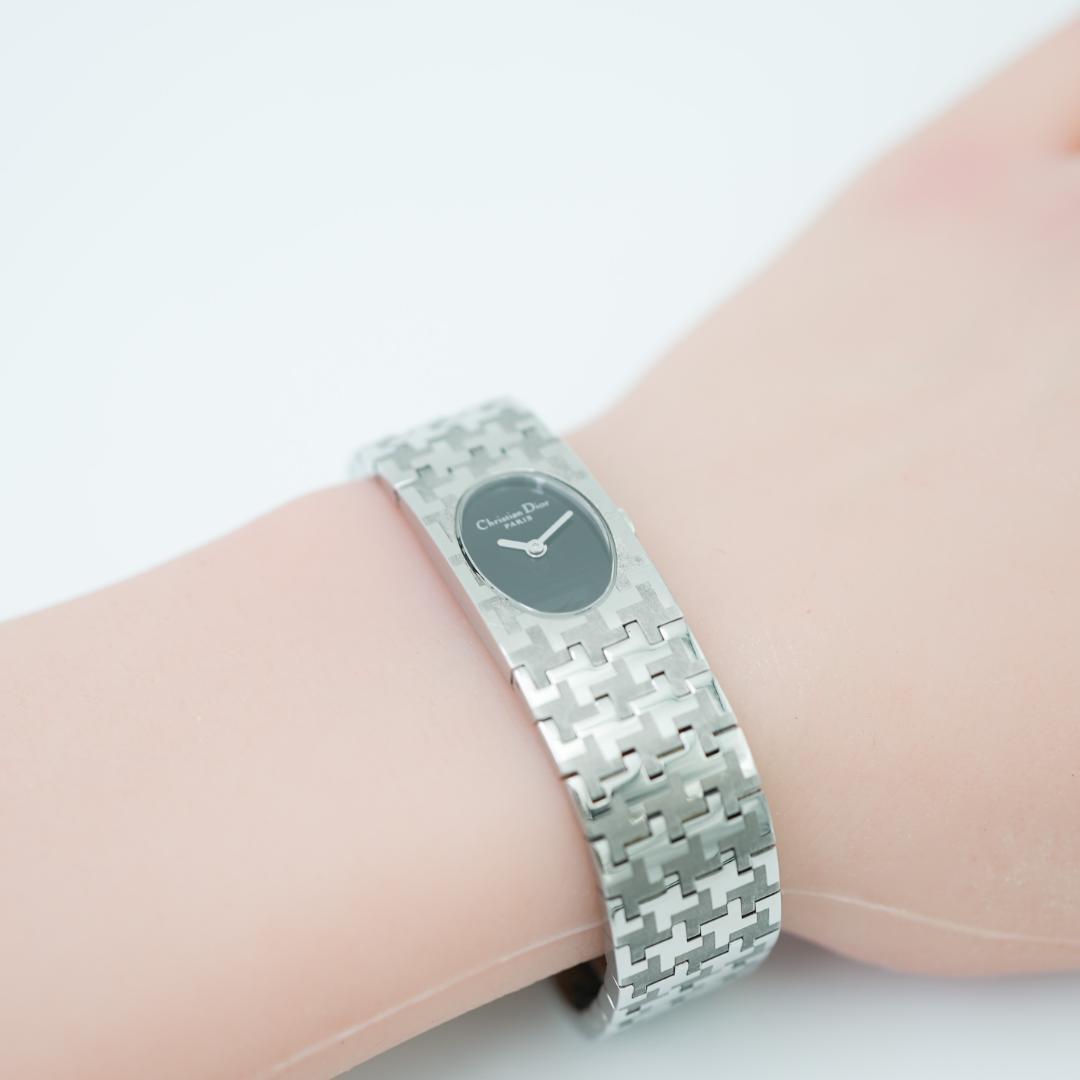 【稼働】 美品 DIOR D70-100 ミスディオール バングルウォッチ 時計