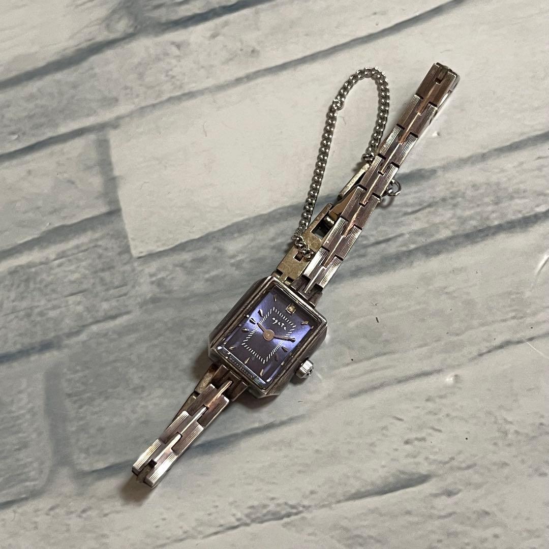 agete アガット スクエア フェイス ジュエリー ウォッチ アナログ 腕時計