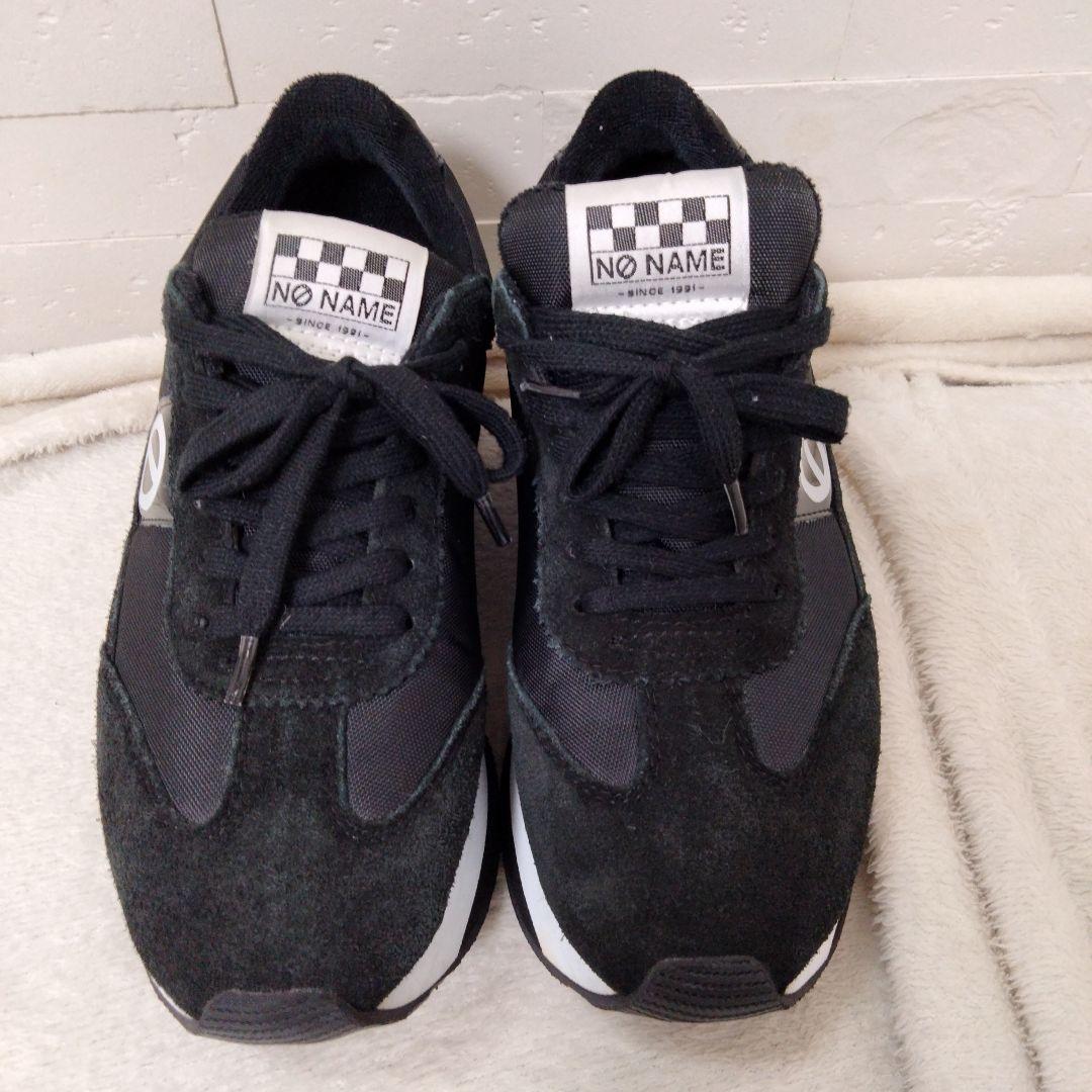 【黒美品】24cm NO NAMEノーネーム ブラック スニーカー FLEX厚底