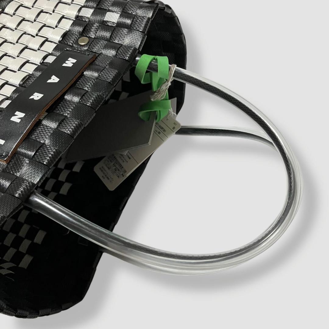 未使用 マルニ マーケット　ミニバスケットトートバッグ　セラミックダイヤ　カゴ