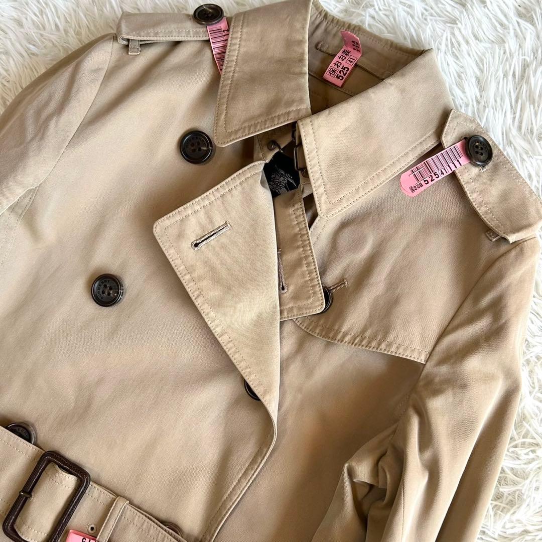 【美品】バーバリーロンドン　トレンチコート　メガチェック　ハニーベージュ　34