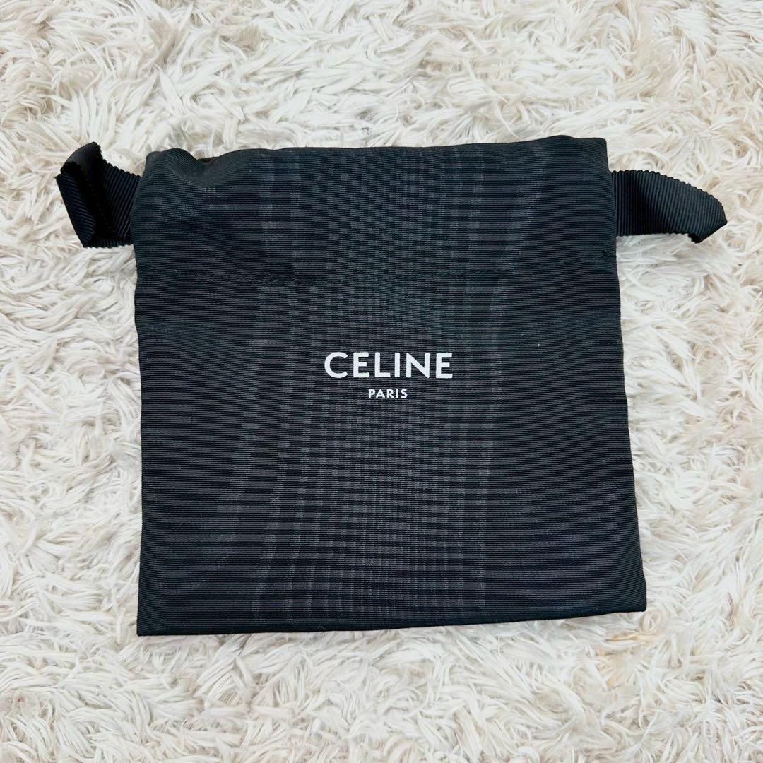 【美品】セリーヌ 二つ折り財布 ブラック トリオンフ マカダム レザー メンズ