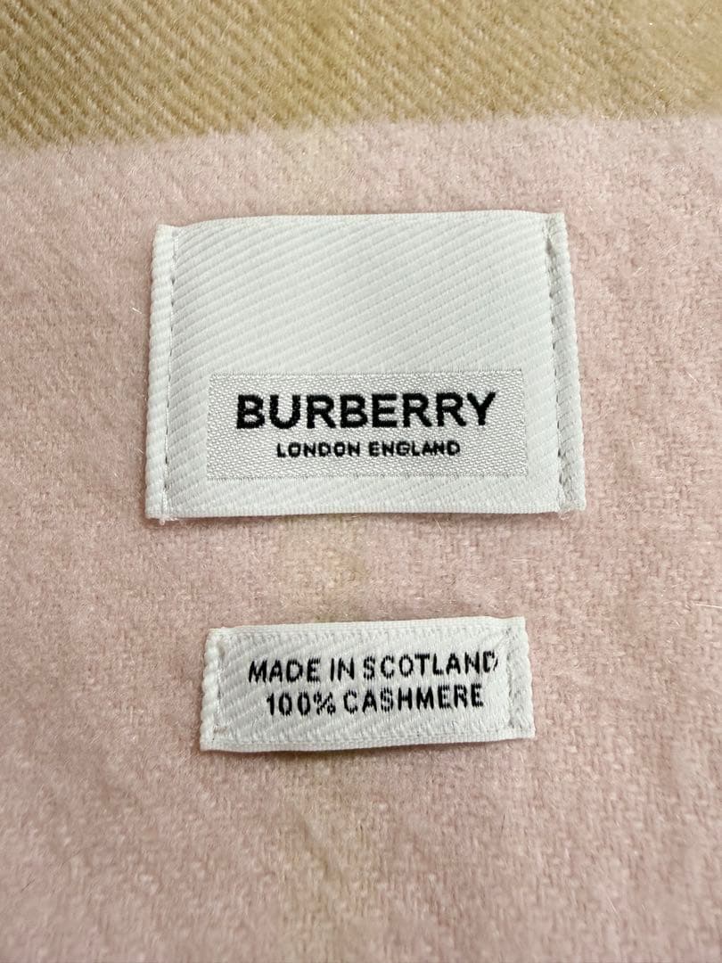 BURBERRYカシミヤ100%マフラー アラバスター　ピンク