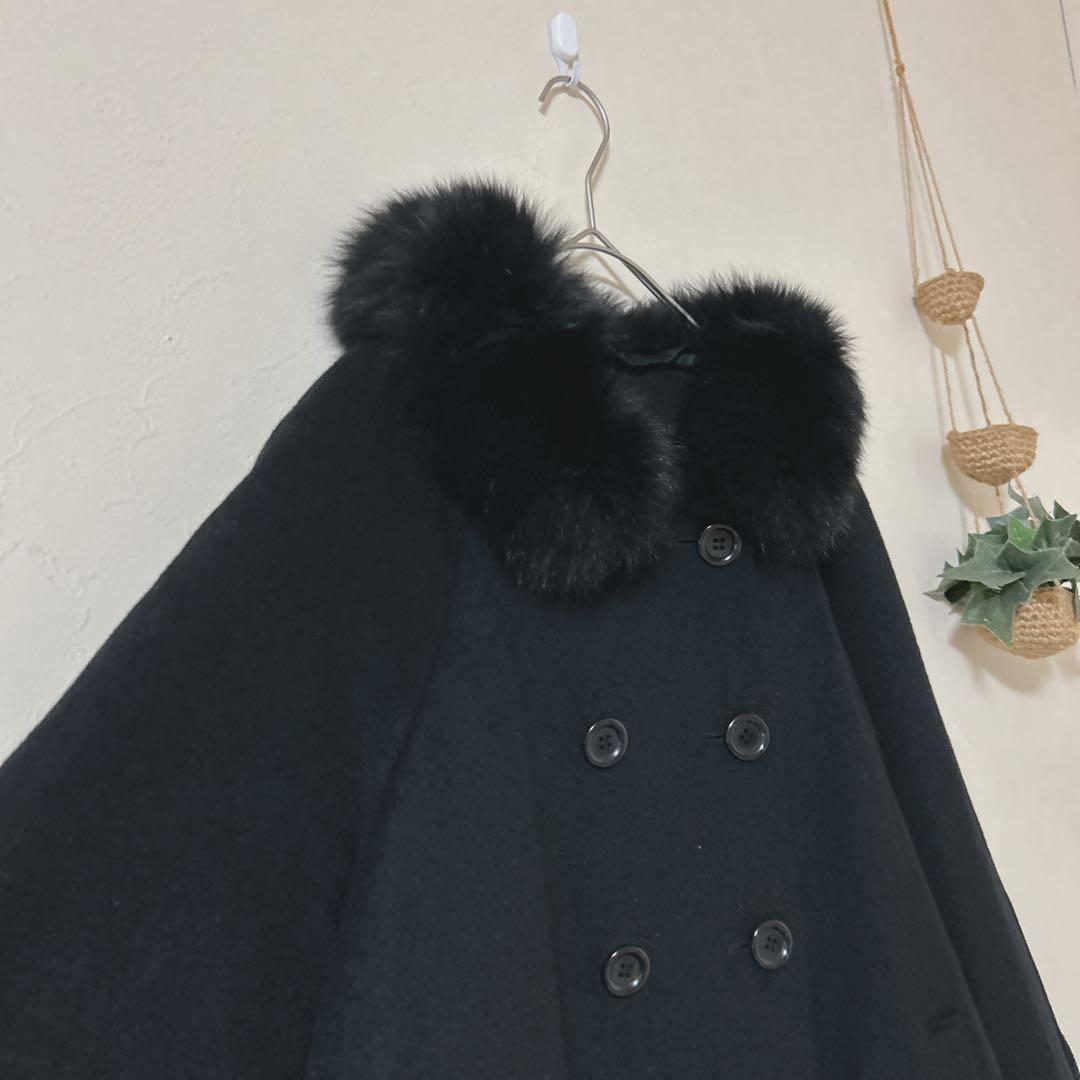 ANAYI アナイ アンゴラ混 ショートコート ブルーフォックスファー 36