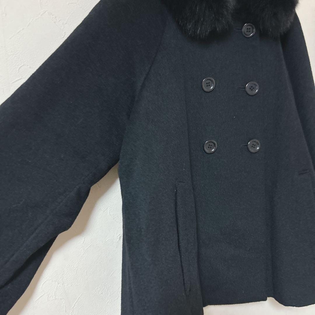 ANAYI アナイ アンゴラ混 ショートコート ブルーフォックスファー 36