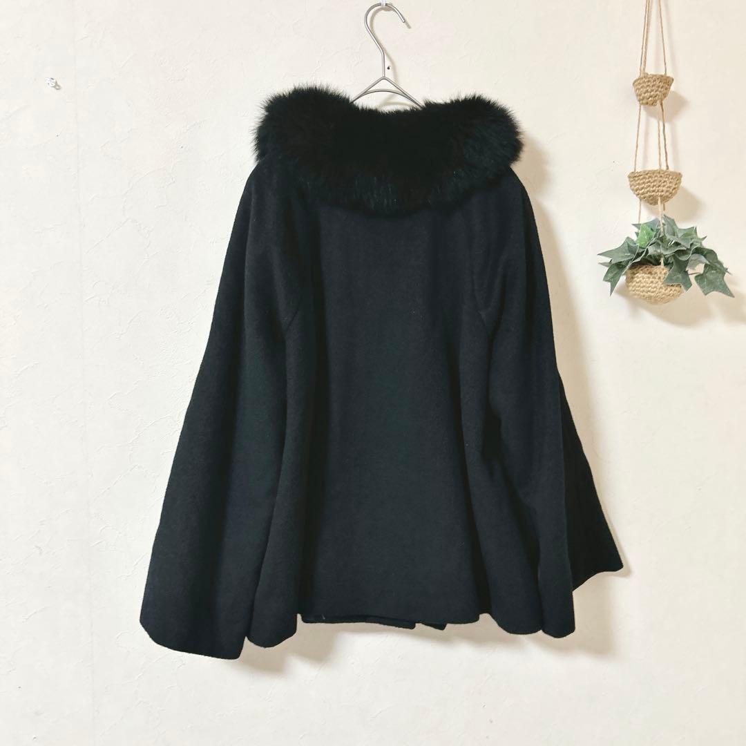 ANAYI アナイ アンゴラ混 ショートコート ブルーフォックスファー 36