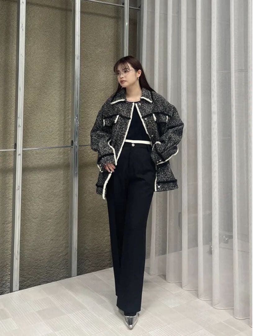 ameri OTONA MUSE FRINGE TWEED ジャケット