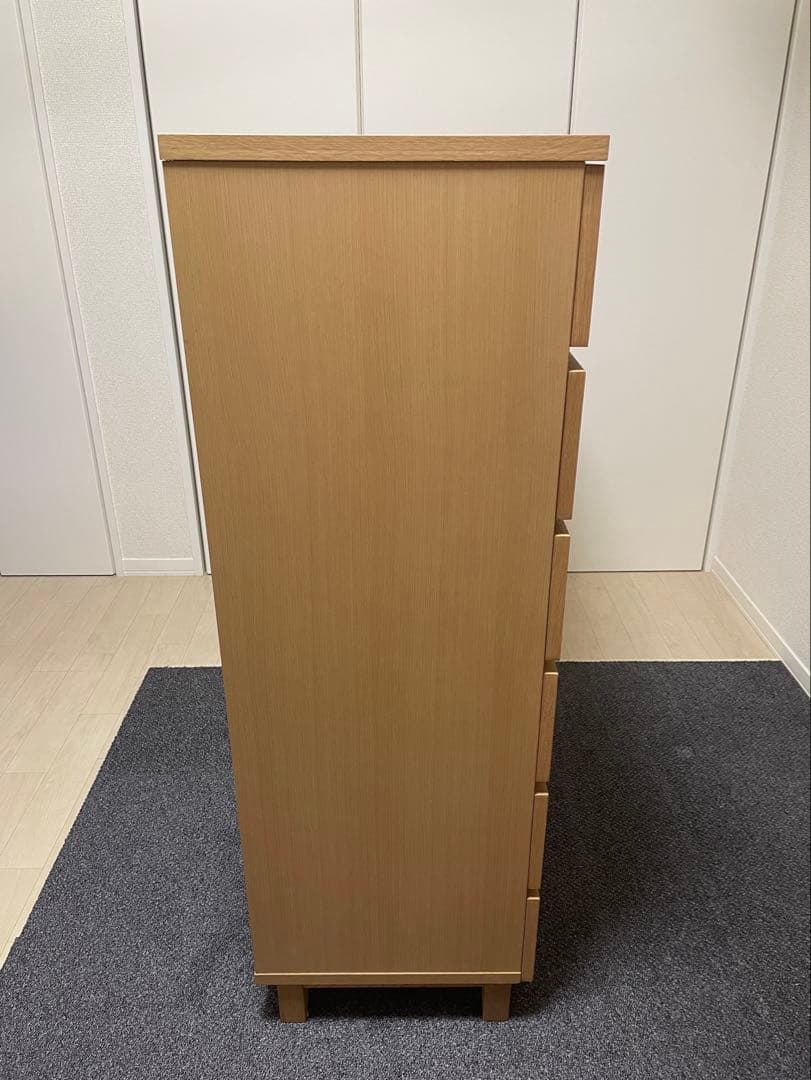 無印良品　オーク材チェスト6段ワイド　廃盤　幅800 mm ①