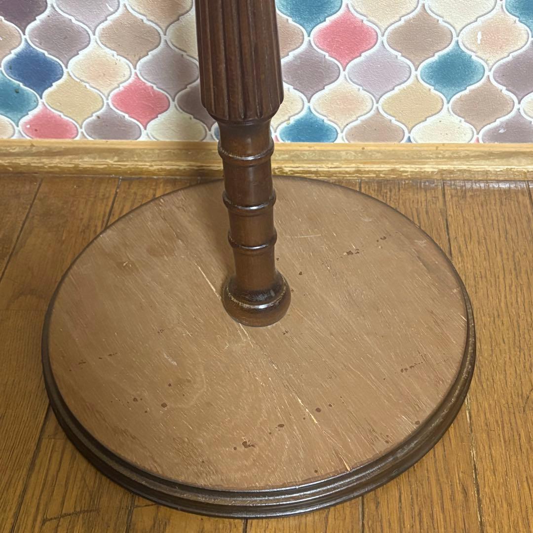 ビンテージ◎木製ラウンドテーブル　サイドテーブル　ミニテーブル　飾り棚　置台