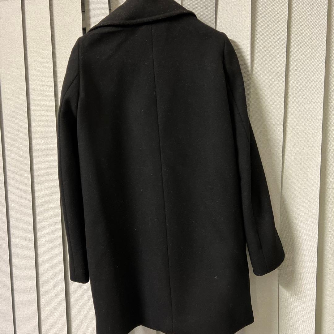 あ*ん様 ステラマッカートニー ウールメルトン ダブル チェスターコート 黒36