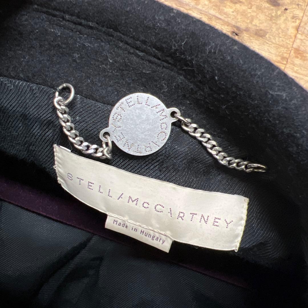 あ*ん様 ステラマッカートニー ウールメルトン ダブル チェスターコート 黒36