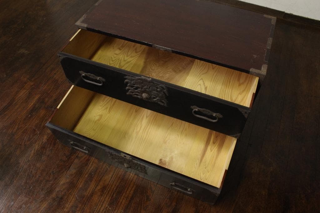 打ち出し金具！庄内箪笥 古家具/古民家/時代箪笥/チェスト/和家具/古道具/収納