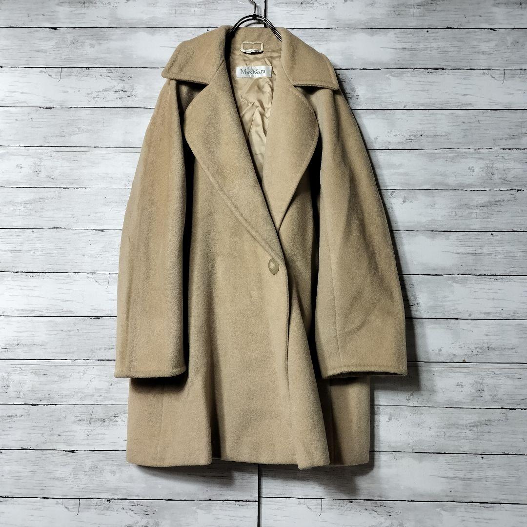 マックスマーラ 銀タグ 女優襟チェスターコート ウールカシミヤ オーバーサイズ