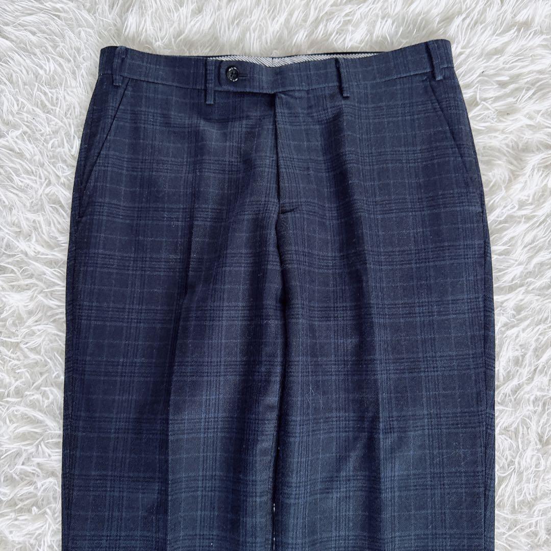 【SIMPLICITE PLUS】スーツ 3ピース ネイビー チェック 48