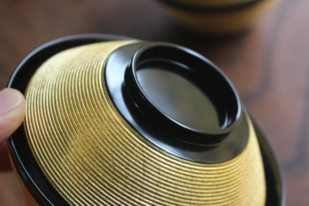 時代逸品！極上金塗糸目の美しいお椀2点（検輪島塗京塗雑煮椀