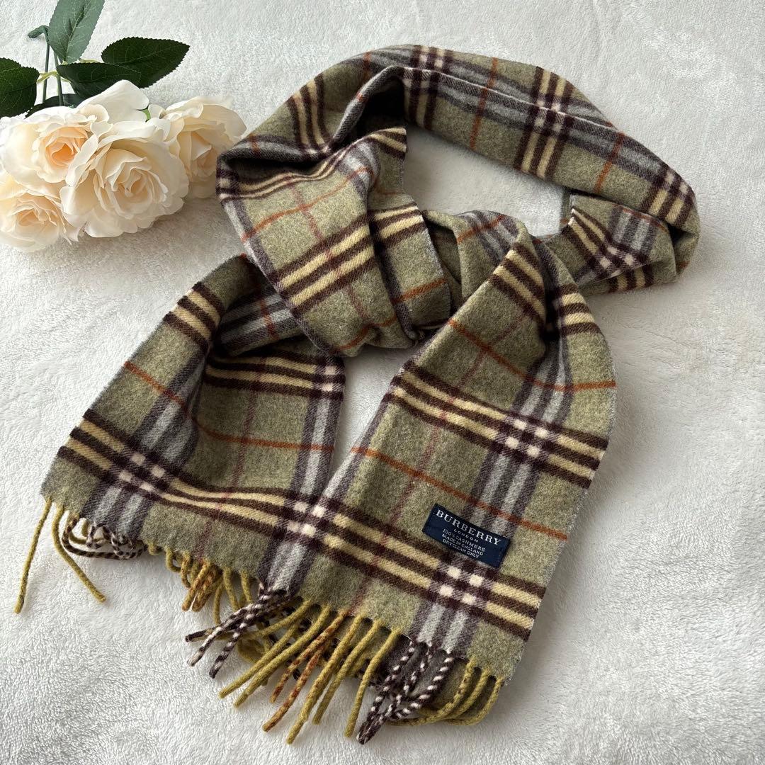 希少色✨Burberry バーバリー マフラー カシミヤ100% ノバチェック