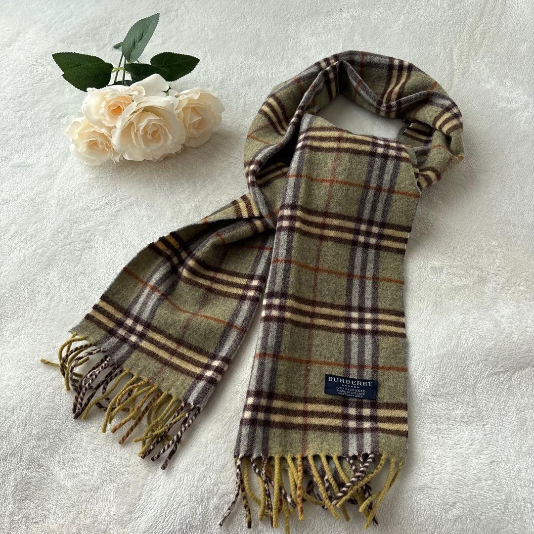 希少色✨Burberry バーバリー マフラー カシミヤ100% ノバチェック