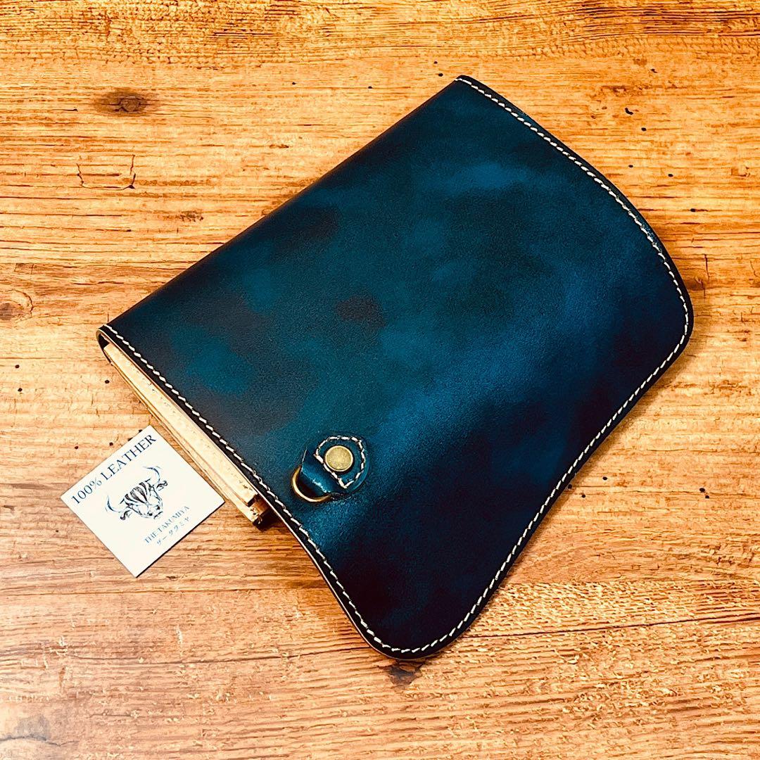 メンズ 財布 長財布 本革 ラウンドファスナー メンズ ヌメ革 手縫い 手染め