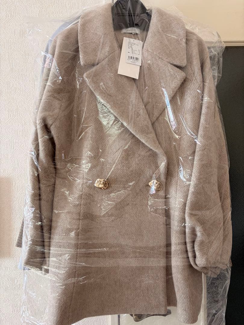 orgue Shaggy middle coat beige Sサイズ