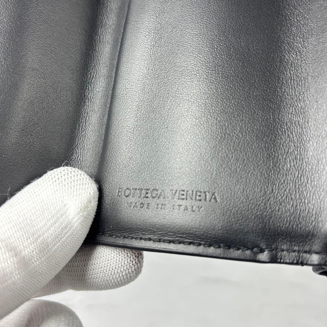 BOTTEGA VENETA ブラック イントレチャート タイニー 三つ折り財布