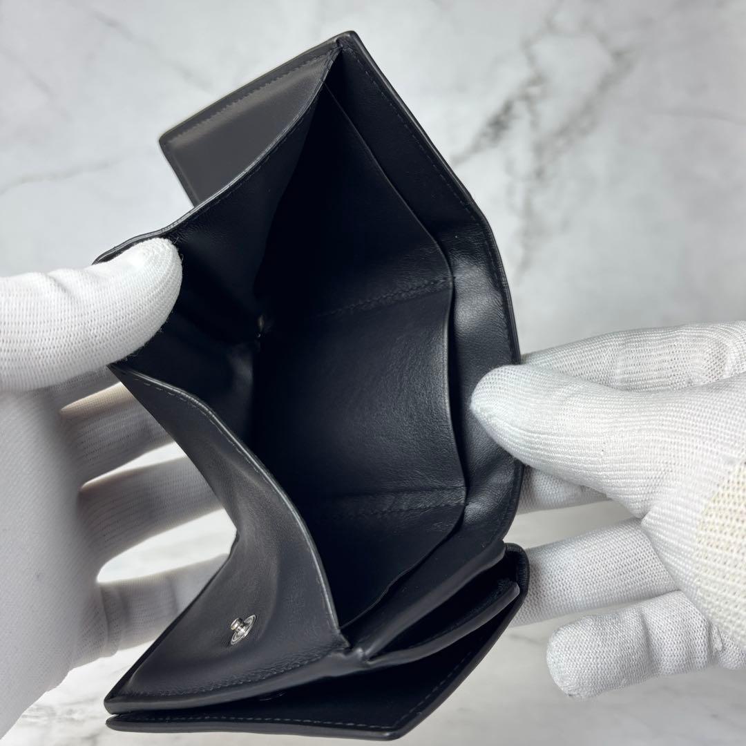 BOTTEGA VENETA ブラック イントレチャート タイニー 三つ折り財布