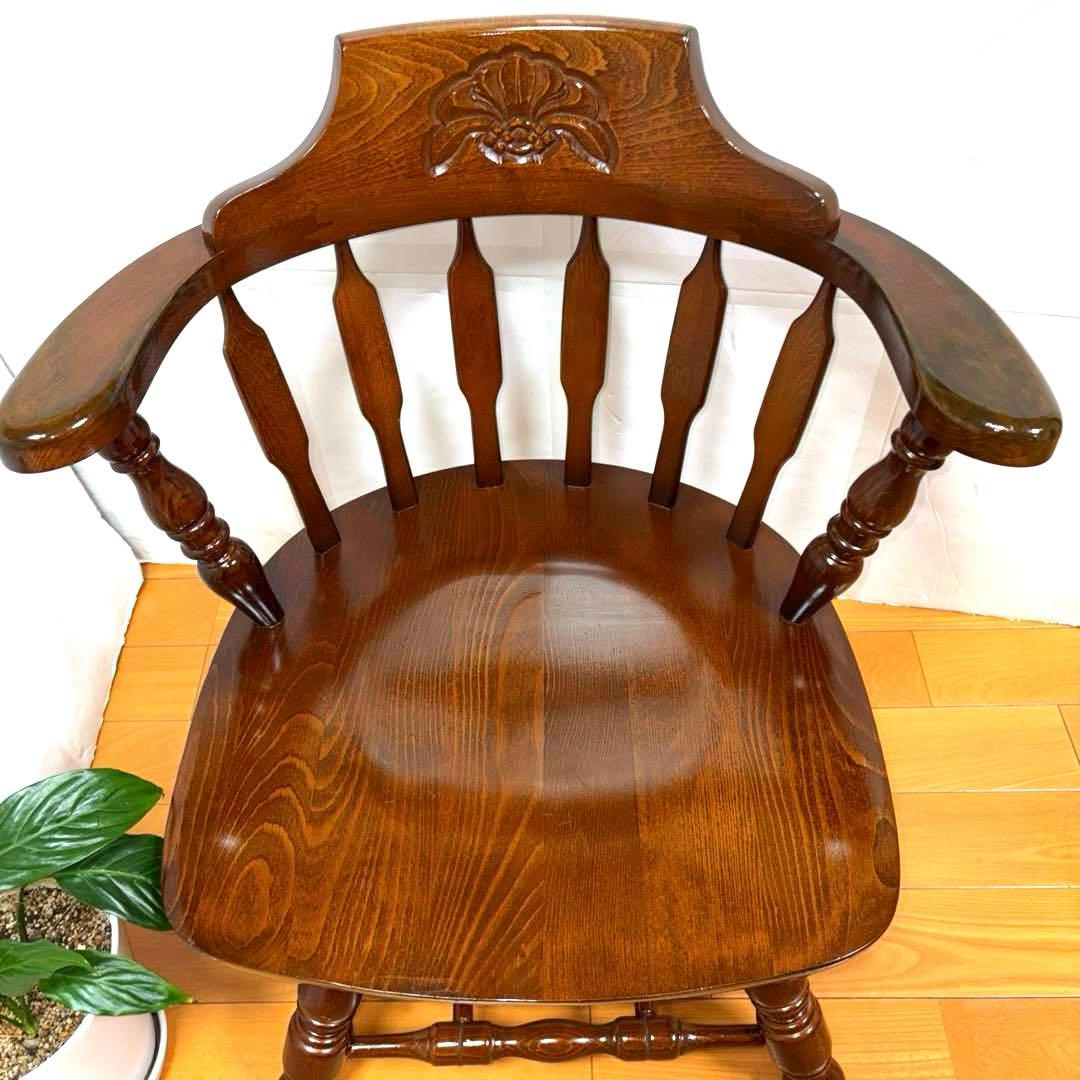 【Joy】飛騨家具　WINDS 太平 ウィンザーチェア 回転式 清掃 磨き