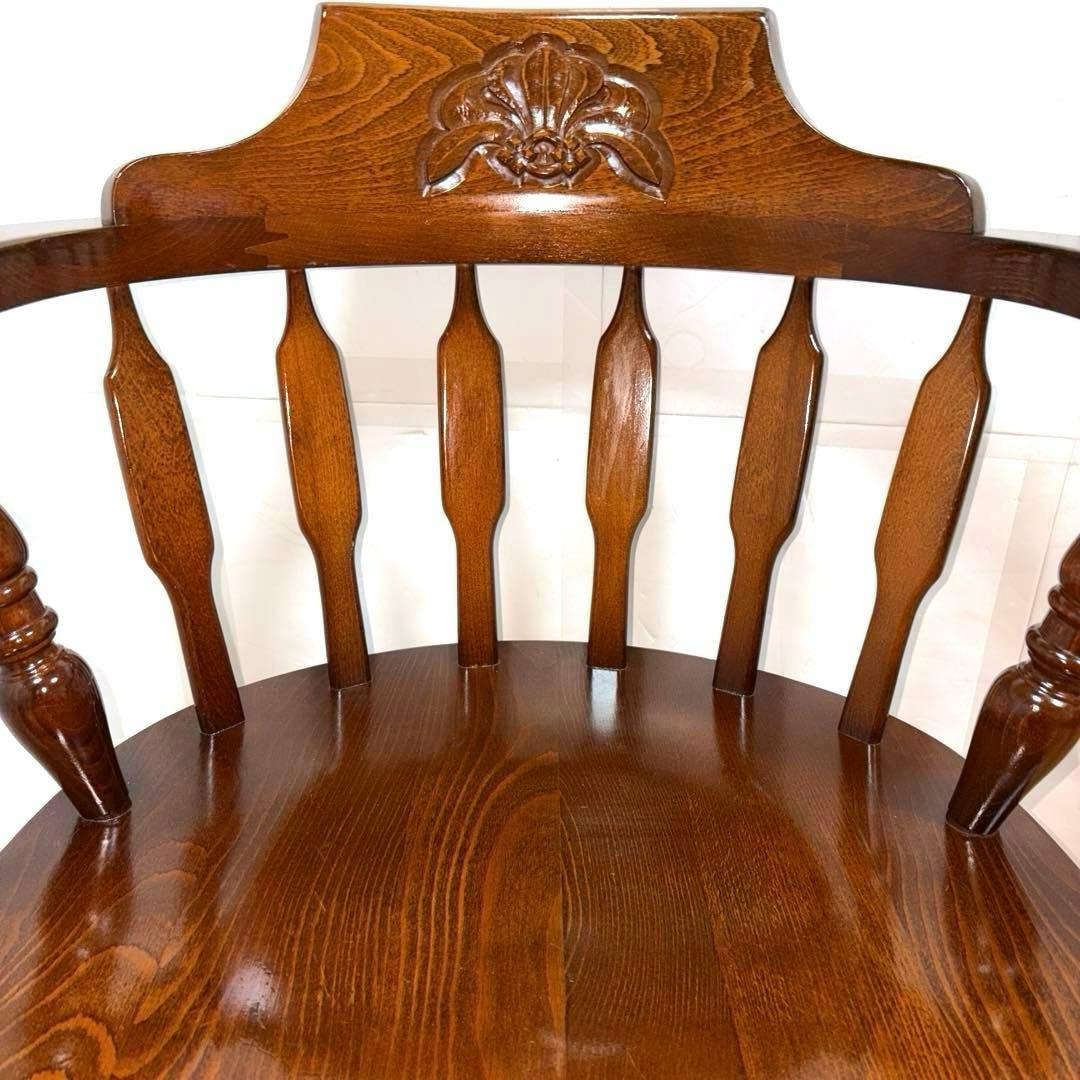 【Joy】飛騨家具　WINDS 太平 ウィンザーチェア 回転式 清掃 磨き