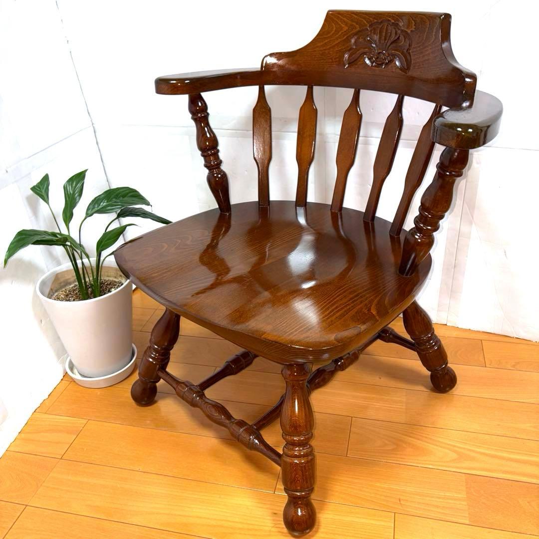 【Joy】飛騨家具　WINDS 太平 ウィンザーチェア 回転式 清掃 磨き