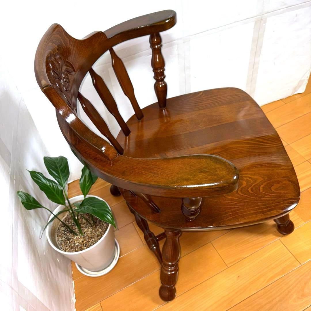 【Joy】飛騨家具　WINDS 太平 ウィンザーチェア 回転式 清掃 磨き