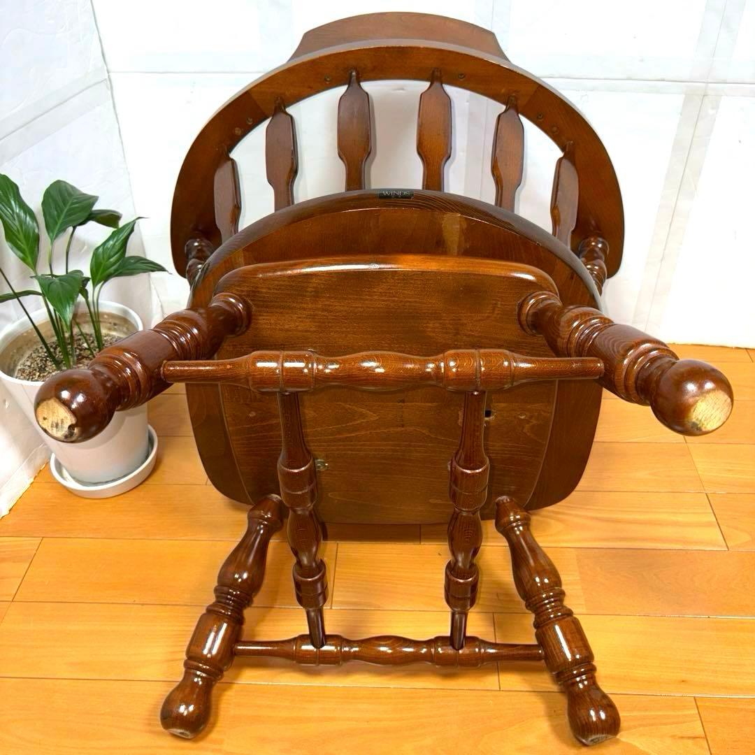 【Joy】飛騨家具　WINDS 太平 ウィンザーチェア 回転式 清掃 磨き