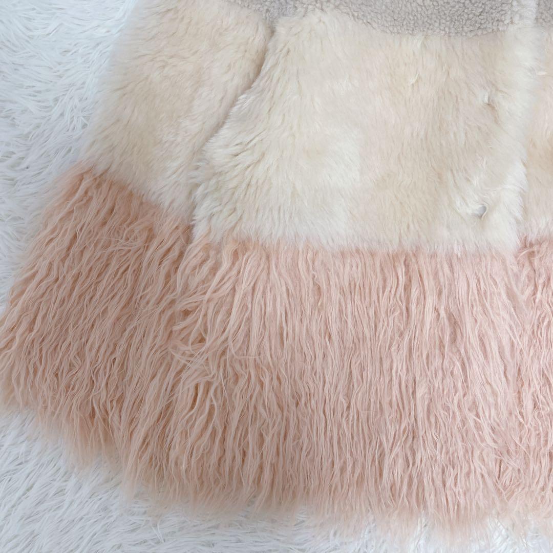 美品 グレースコンチネンタル ハーフコート ファージャケット リバーシブル