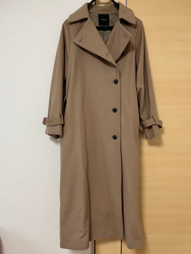 【訳あり】anuans ウールトレンチコート （CAMEL）Sサイズ