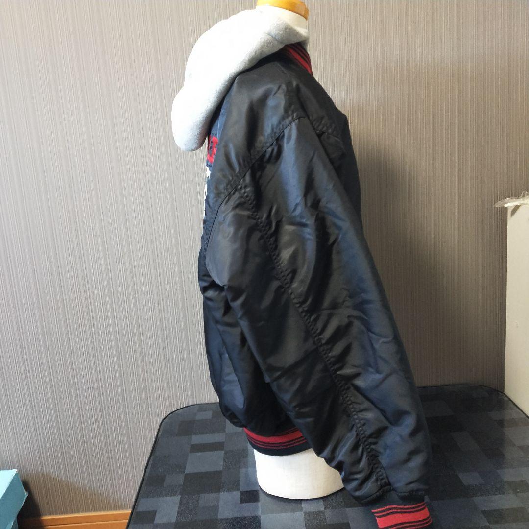 美品】90S CONVERSE スタジャン ブラック 刺繍　アーチロゴ　デカロゴ