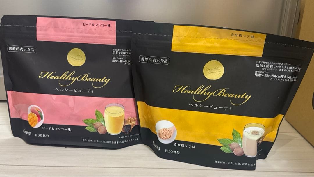 カーブス　ヘルシービューティー　きな粉ラテ味、ピーチマンゴー味　まとめ売り