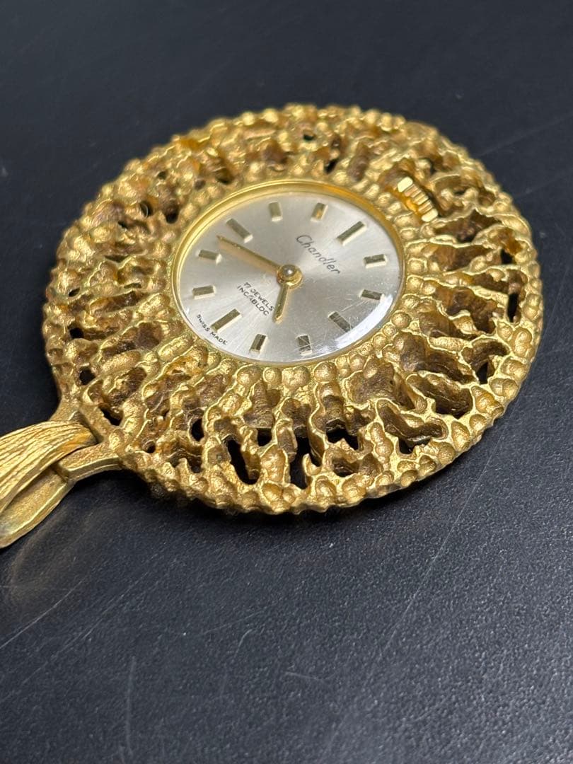 【希少品】Chandlerチャンドラー手巻き17石 ペンダントウォッチ 時計