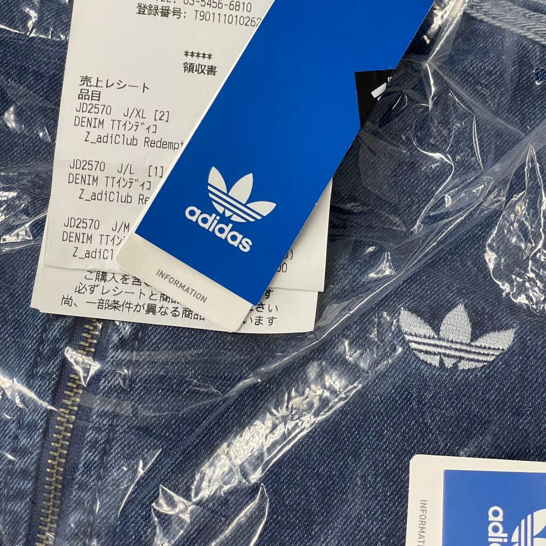 新品L女性】アディダスアディカラーデニムジャケットファイヤーバードトラック