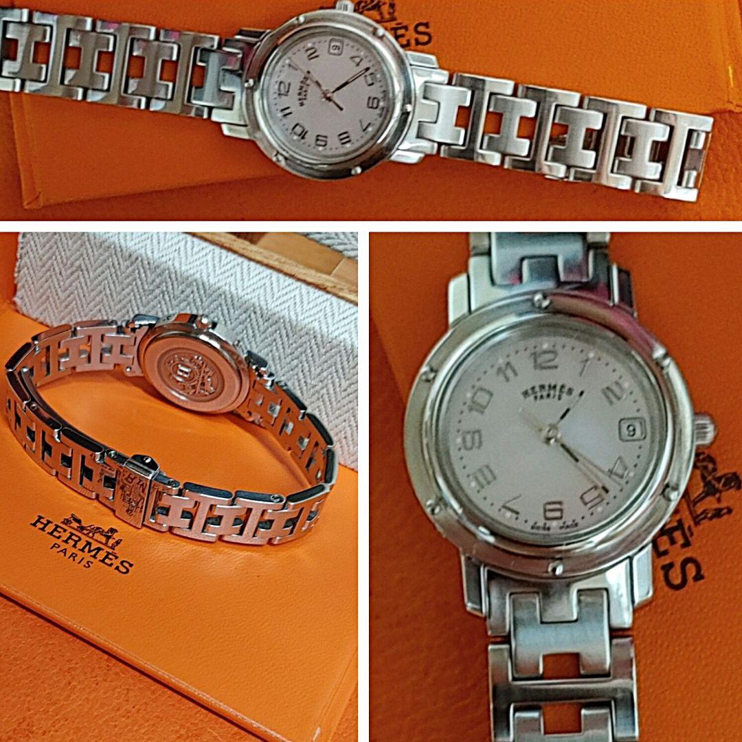 natsuエルメス時計ナクレシェル新品電池新品仕上げ正常稼働品/レディース