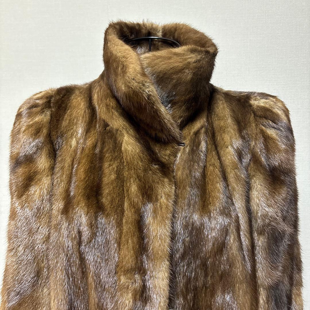 DORAEMBA ミンク　ナチュラルダークブラウンファー ミディアムコート