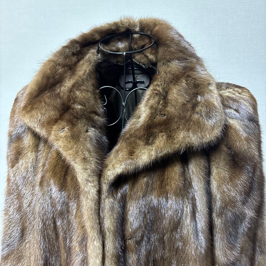 DORAEMBA ミンク　ナチュラルダークブラウンファー ミディアムコート