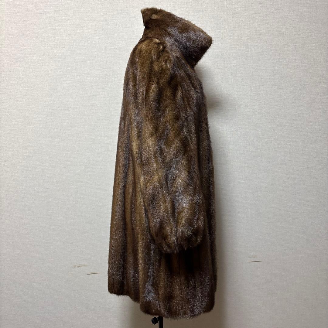 DORAEMBA ミンク　ナチュラルダークブラウンファー ミディアムコート