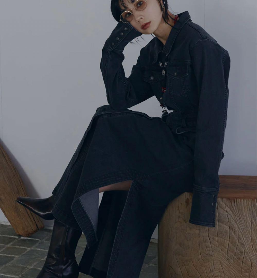 ワンピース I LINE DENIM SHIRT DRESS