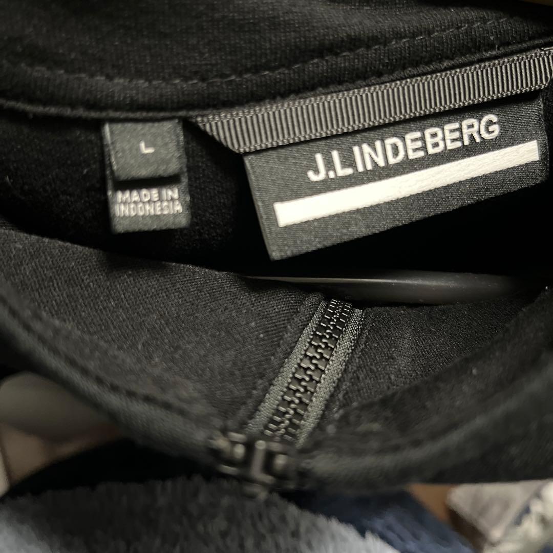 J.LINDEBERG フルジップ ロゴ パーカー グレー/ブラック ゴルフ