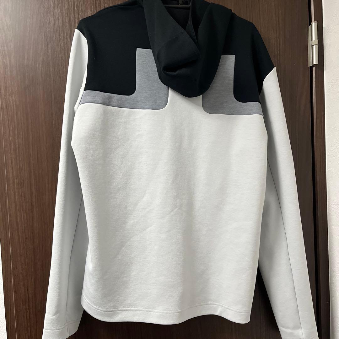 J.LINDEBERG フルジップ ロゴ パーカー グレー/ブラック ゴルフ