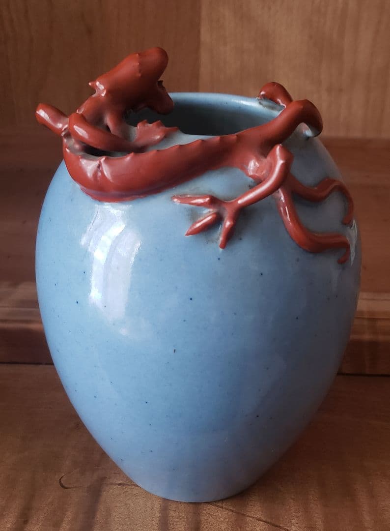 中国美術 大清雍正年製 龍 蝙蝠 花瓶 花器 壷 壺