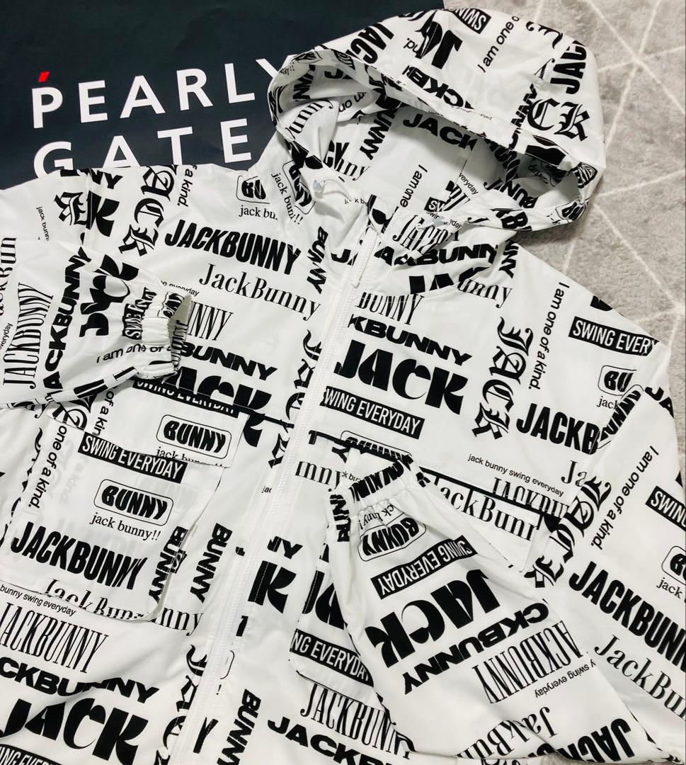 新品 パーリーゲイツ ジャックバニー ストレッチマルチロゴ ブルゾン(4)M/白